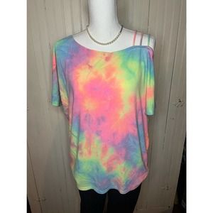 Tie dye strappy Shoulder top- size small